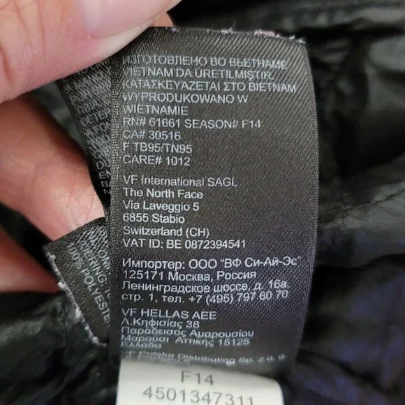 The North Face Womens Thermoball Jacket S Black Quilted Lightweight Insulated - Picture 7 of 10